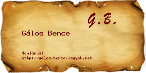 Gálos Bence névjegykártya